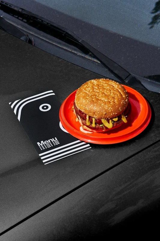 Burger menu and packaging photography